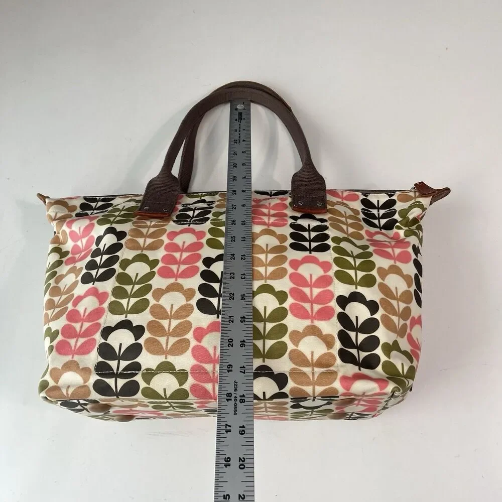 ORLA KIELY ETC floral stem print laminate canvas large tote handbag